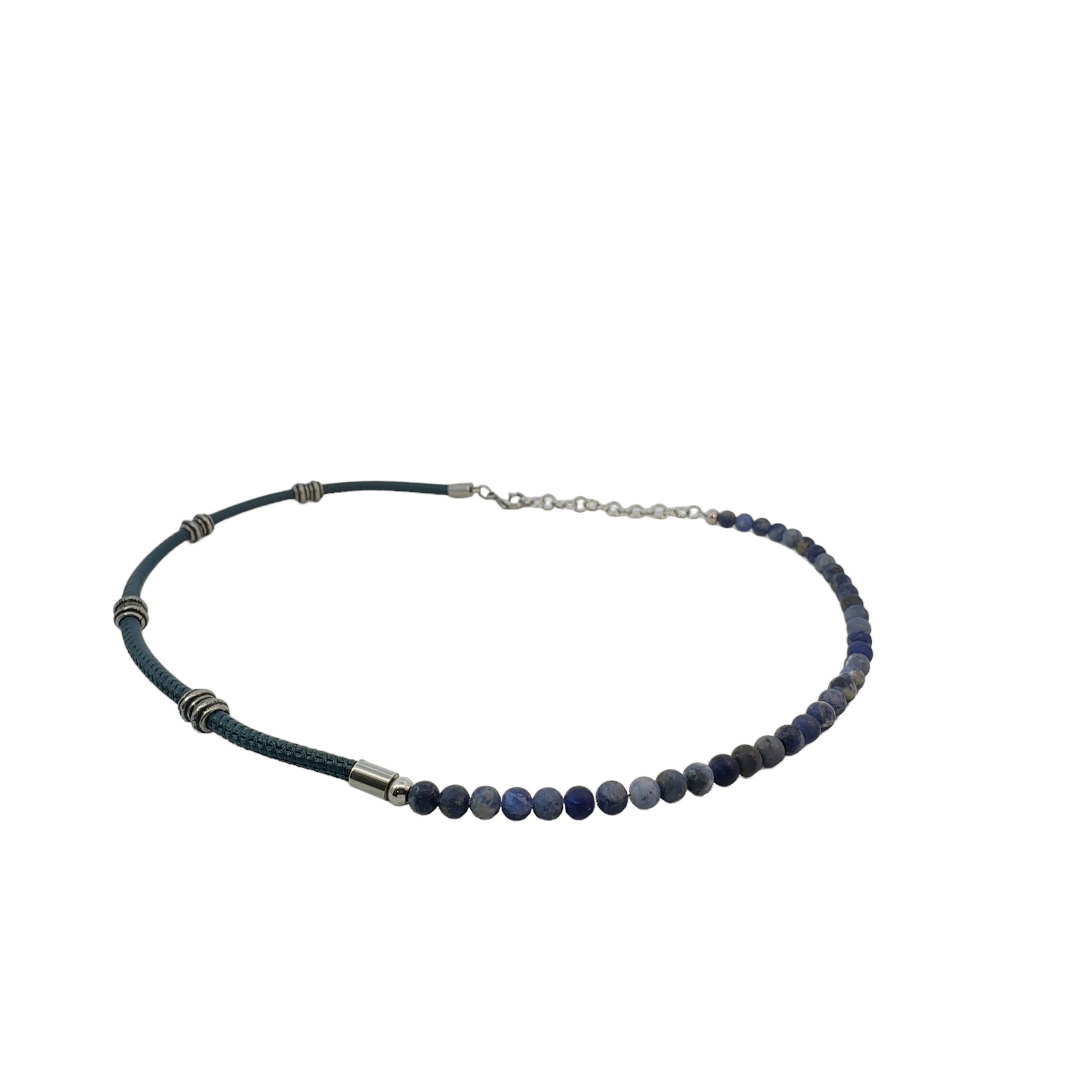 Swärd herrehalskæde blå, staal, sten, nylon - Sward-14399