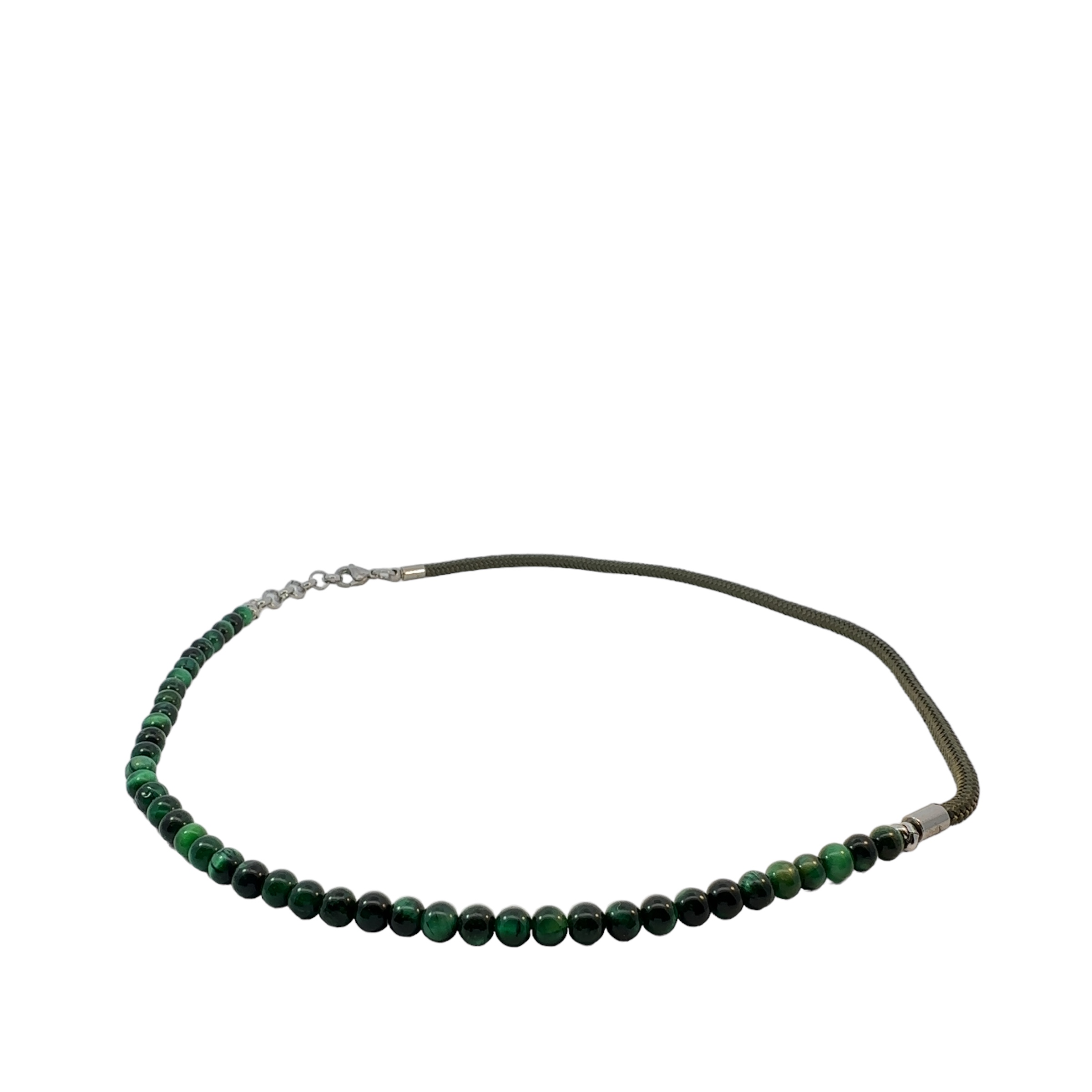 Swärd herre halskæde grøn, stål, sten, nylon - Swärd-14398